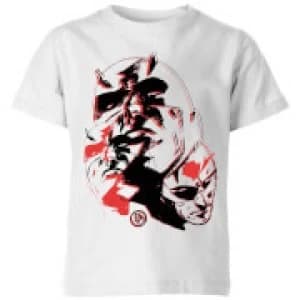 Marvel Knights Daredevil Layered Faces Kids T-Shirt - White - 11-12 Years