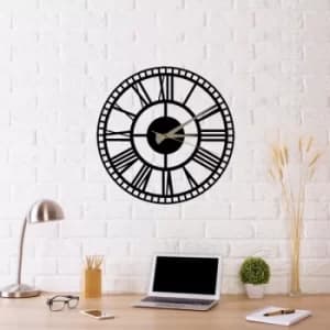Roman Clock 2 Black Decorative Metal Wall Clock