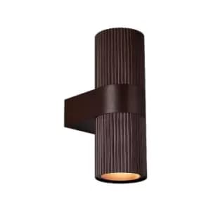 Nordlux Kyklop Ripple Outdoor Up & Down Wall Light - Rust Brown