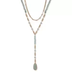 Ladies Anne Klein Jewellery Base metal NK MULTI ROW BEADED Y-NECK-GLD/AMAZ