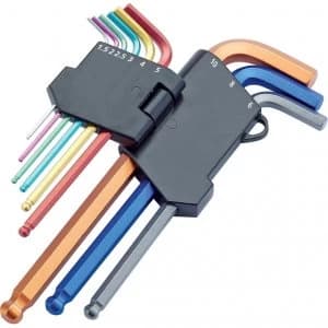 Draper 9 Piece Coloured Ball End Hexagon Allen Key Set Metric