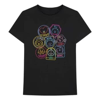 BT21 - Neons Unisex Large T-Shirt - Black
