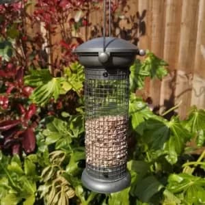 Tom Chambers - Heavy Duty Flick and Click Garden Wild Bird Hanging Pewter Metal Peanut Feeder