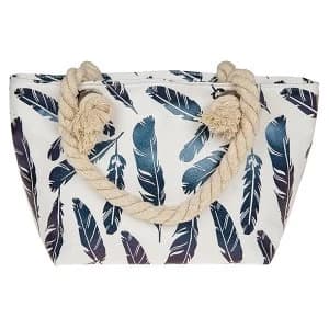 Metallic Feathers Handbag White