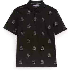 Ted Baker Kimche Palm Tree Embroidered Polo Shirt - Black