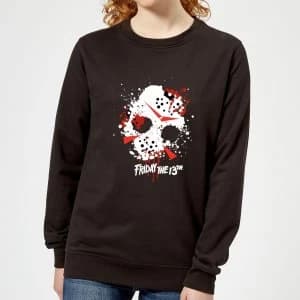 Friday the 13th Mask Splatter Womens Sweatshirt - Black - 5XL