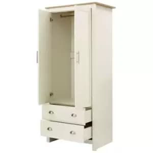 Lancaster Two Door Two Drawer Wardrobe Cream