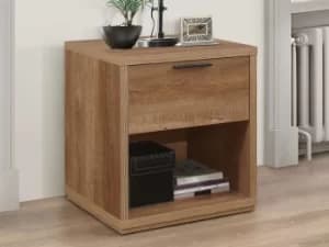Birlea Stockwell Rustic Oak 1 Drawer Small Bedside Cabinet Flat Packed