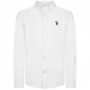 US Polo Assn US Long Sleeve Oxford Shirt - Bright White