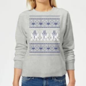 Star Wars R2-D2 Knit Womens Christmas Sweatshirt - Grey - 3XL