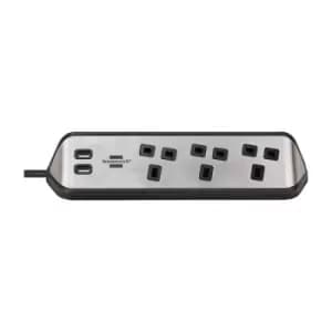 Brennenstuhl - Extension Lead With usb // Corner Extension Lead Stainless Steel