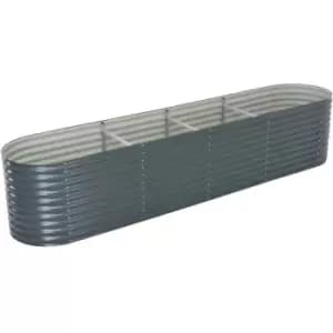 Garden Raised Bed 400x80x81cm Galvanised Steel Grey Vidaxl Grey