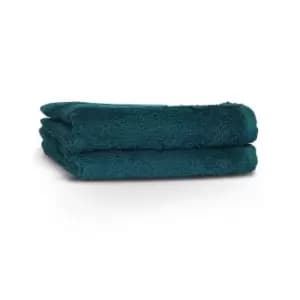 The Linen Yard Loft Woven Combed Cotton 2 Pack Face Cloths Teal