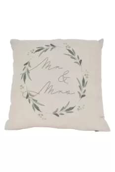 Love Story Grey Canvas Mr and Mrs Cushion