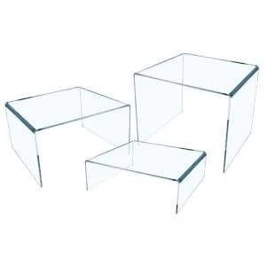 High Quality Acrylic 3 Sizes Risers Clear Pack of 3 ARISE3