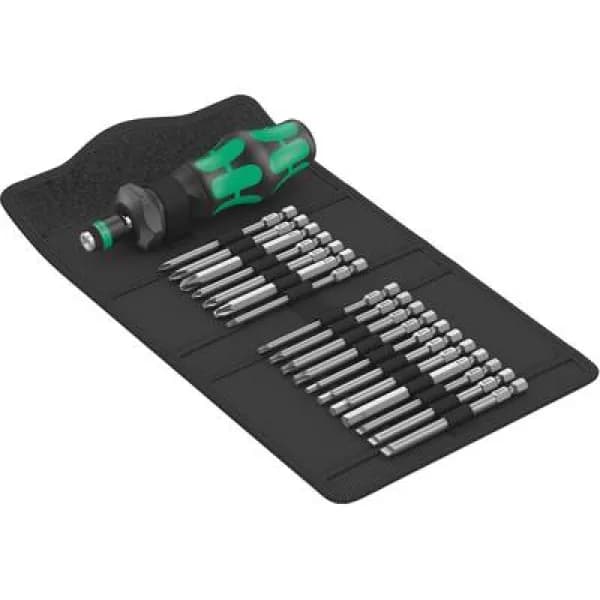 Wera Kompakt Turbo 1 05057482001 Bit set 18 Piece 1/4 (6.3 mm) incl. screwdriver bit holder, incl. torque adapter, Quick-release chuck, selectable epi