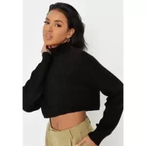 Missguided Bardot Tie Back Top - Black