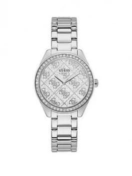 Guess Guess Sugar Crystal Silver Glitz Logo Dial Bracelet Watch