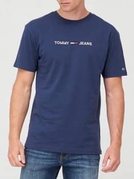 Tommy Jeans Tjm Straight Logo T-Shirt - Navy