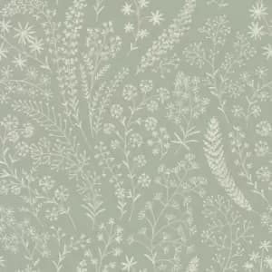 Grandeco Sage Green Astrid Embroidery Stitch Foliage Trail Wallpaper
