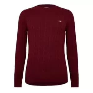 Gant Cotton Cable C-Neck Tartan Green S - Red