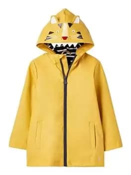 Joules Toddler Boys Showerproof Tiger Rubberised Jacket - Yellow, Yellow, Size Age: 2 Years