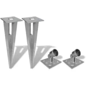 Strive Post Spikes 2 pcs Steel Vidaxl Silver