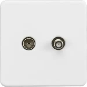 MLA Knightsbridge 1 Gang TV And Sat TV Outlet (Isolated) Matt White - SF0140MW