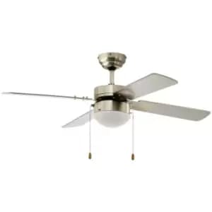 Eglo Gelsina Ceiling Fan Satin Nickel with Light, 3 Speed, Reversible