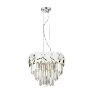 Impex Celine Crystal Laser Cut 6 Light Ceiling Chrome