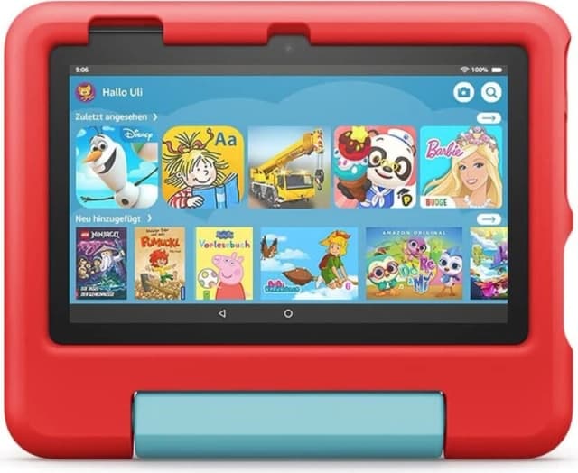 Amazon Fire 7 Kids Tablet 2022 WiFi 16GB mit roter Hulle ohne...