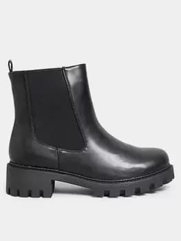 Yours Extra Wide Fit Chunky Chelsea Pu Black, Size E, Women
