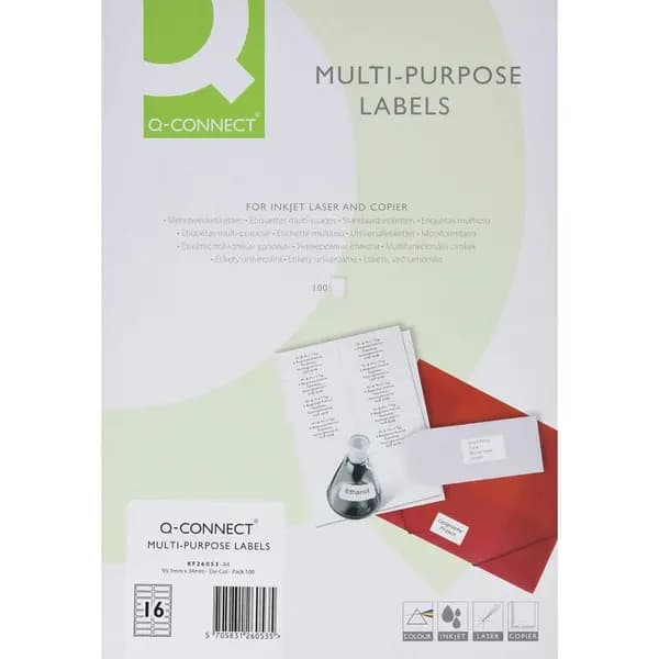 Q-CONNECT Q-connect - Multipurpose Labels Pk1600 - KF26053 KF26053