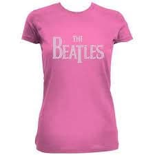 The Beatles - Drop T Logo Womens Small T-Shirt - Pink
