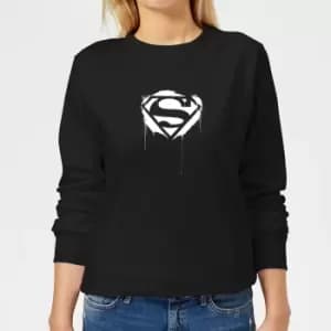 Justice League Graffiti Superman Womens Sweatshirt - Black - L - Black