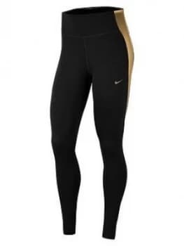 Nike The One Colourblock Leggings (Curve) - Black/Gold