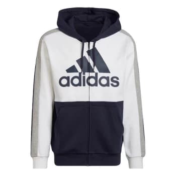 adidas Essentials Colorblock Fleece Full-Zip Hoodie Mens - White / Legend Ink