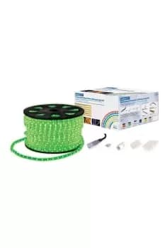 Static LED Rope Light Kit With Wiring Accessories Kit 90m Green