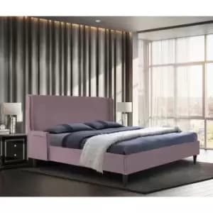 Shanaya Bed Super King Plush Velvet Pink