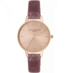 Ladies Olivia Burton Sunray Demi Dial Watch with Rose Velvet Watch