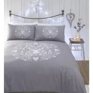 Portfolio Bauble Modern Single Duvet Cover Set Bedding Bed Set Grey - Grey