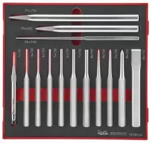 Teng Tools TEDPC14 14 Piece EVA Parallel & Centre Punch And Chisel Set