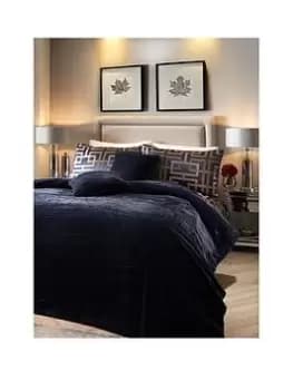 Soiree Lucie Faux Fur Bedspread Navy 150X220Cm