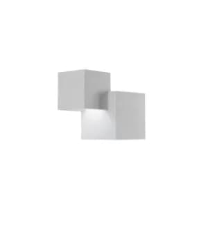 RUBIK 2 Light Plaster Wall Light White 19.5x16x11.5cm