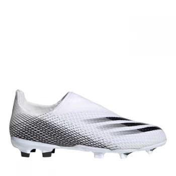 adidas Junior X Laceless Ghosted.3 Firm Ground Football Boot - White, Size 13