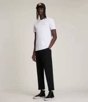 AllSaints Mens Cotton Lightweight Tonic V-Neck T-Shirt, White, Size: XS