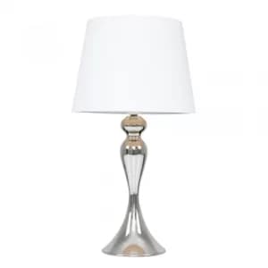 Faulkner Chrome Touch Table Lamp with White Aspen Shade