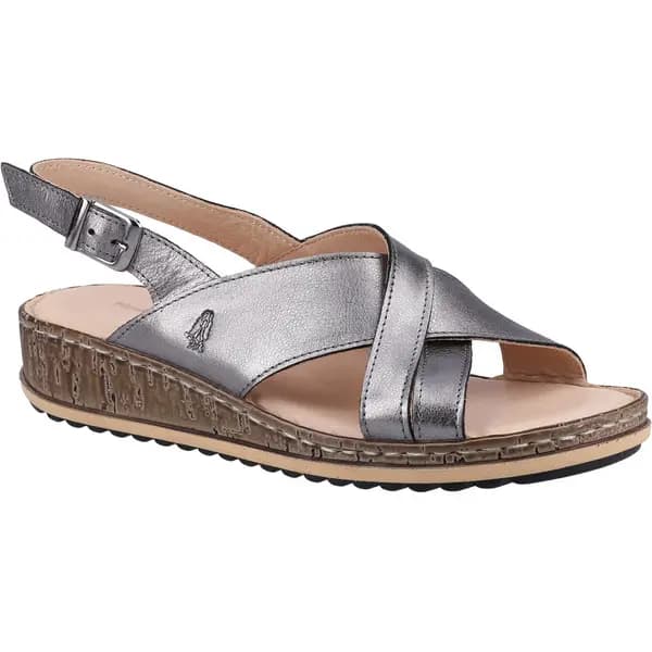 Hush Puppies Womens Elena Slingback Wedge Sandals - UK 3 Grey female GDE2385PEW3