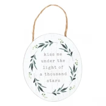 Love Story Wooden Oval Plaque - Kiss Me