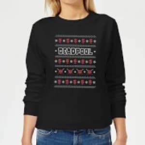 Marvel Deadpool Womens Christmas Sweatshirt - Black